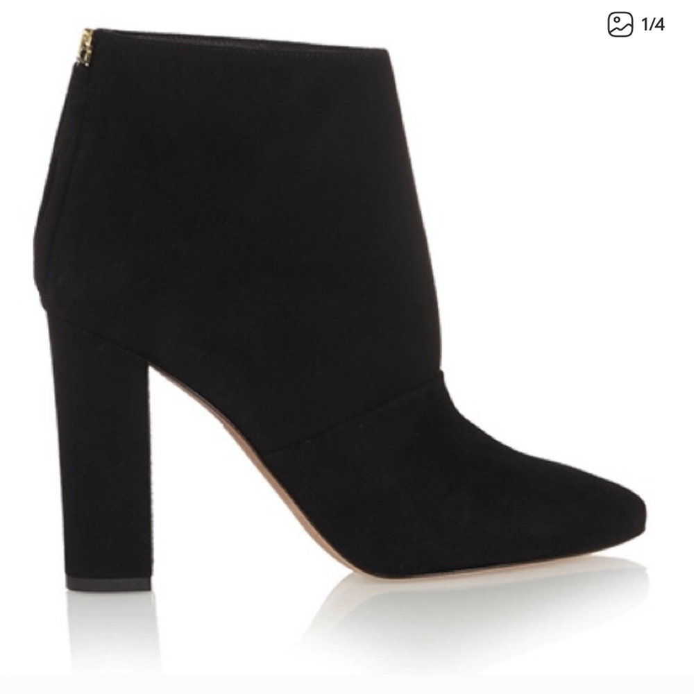 JCrew Adele Black Suede Boots booties Heeled Boot Ankle Leather Classic J Crew